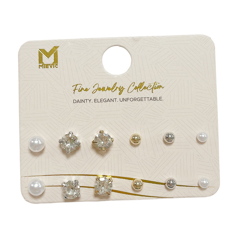 Tendance argenté assortis puces boucle d’oreille set 6 paires