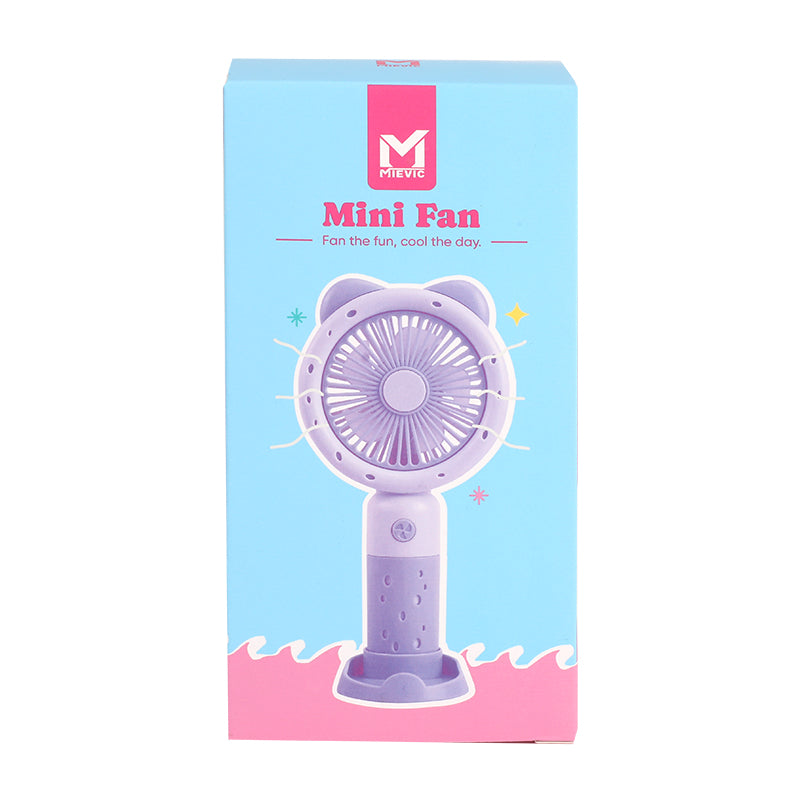 Mini Ventilateur à Main - Chaton Violet