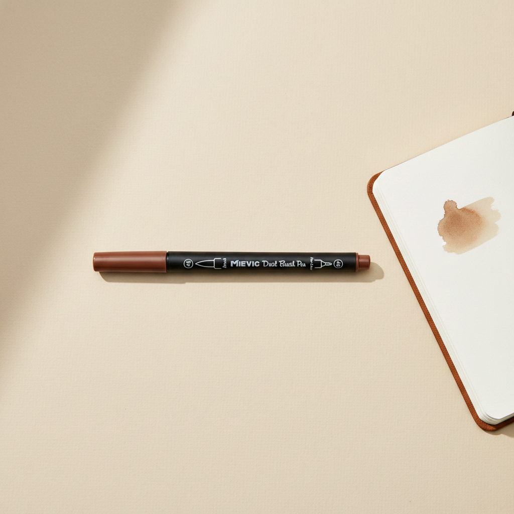 Stylo Duo Tip Marron Chocolat