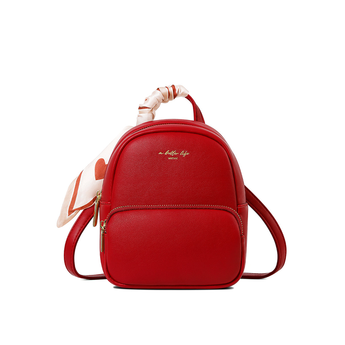 Rouge Cuir Sac à Dos