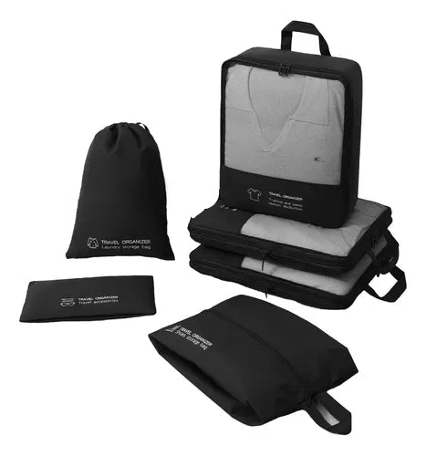 Ensemble de 6 Sacs de Compression Noir