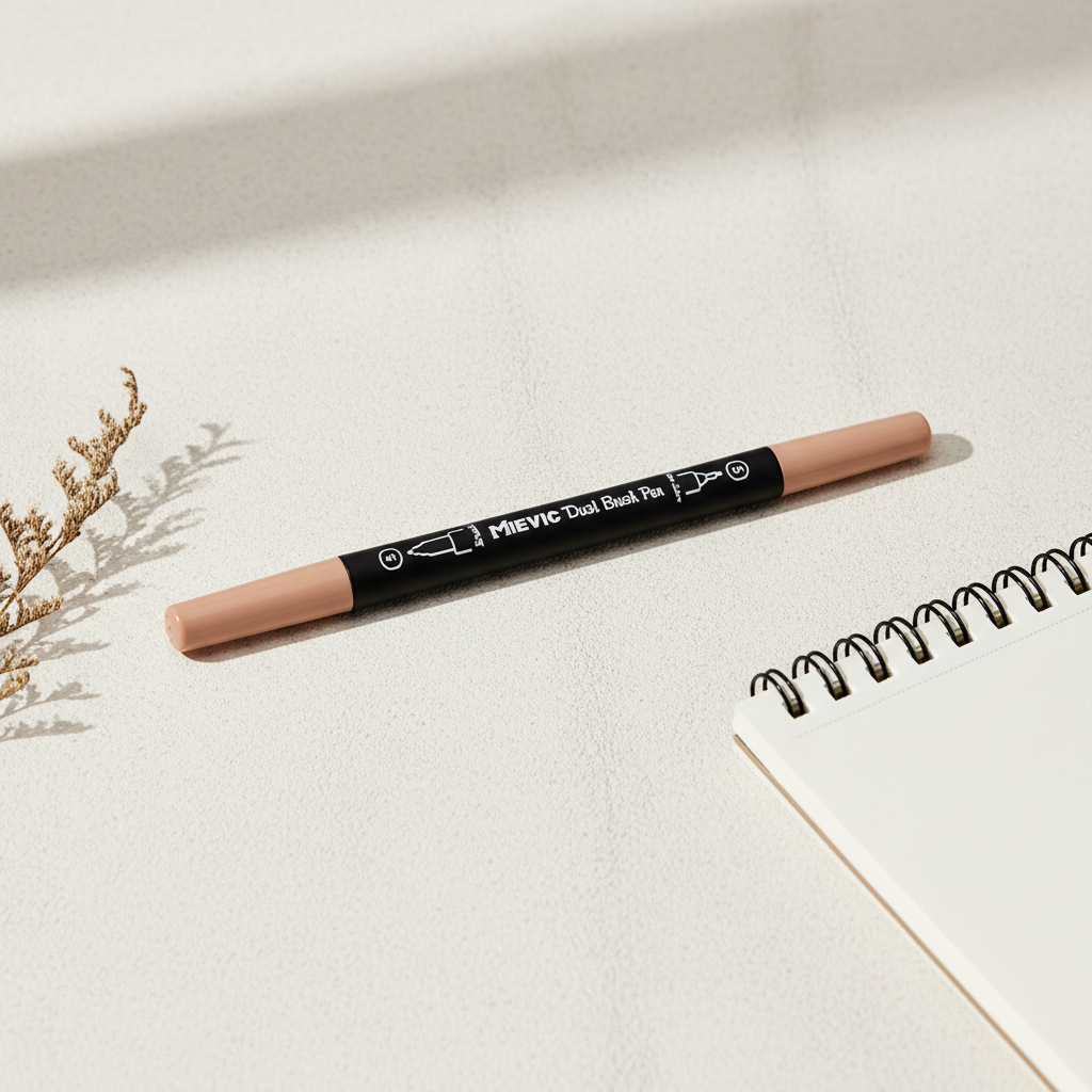 Stylo Duo Tip Marron Clair