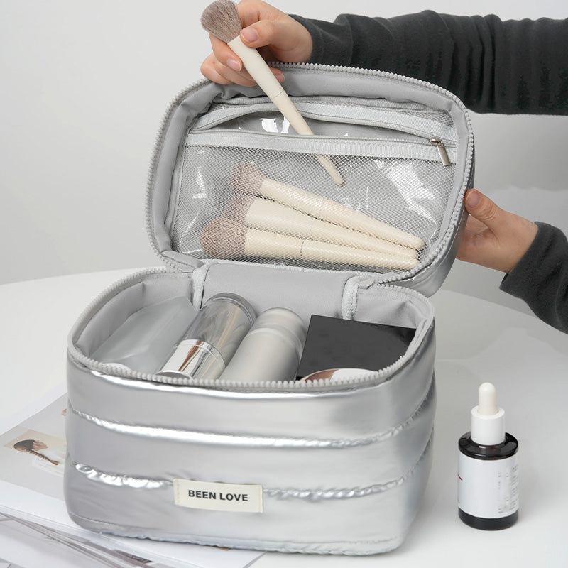 Trousse de Bain Glamour Quilts Cosmetic Grand RH2474 - Argenté