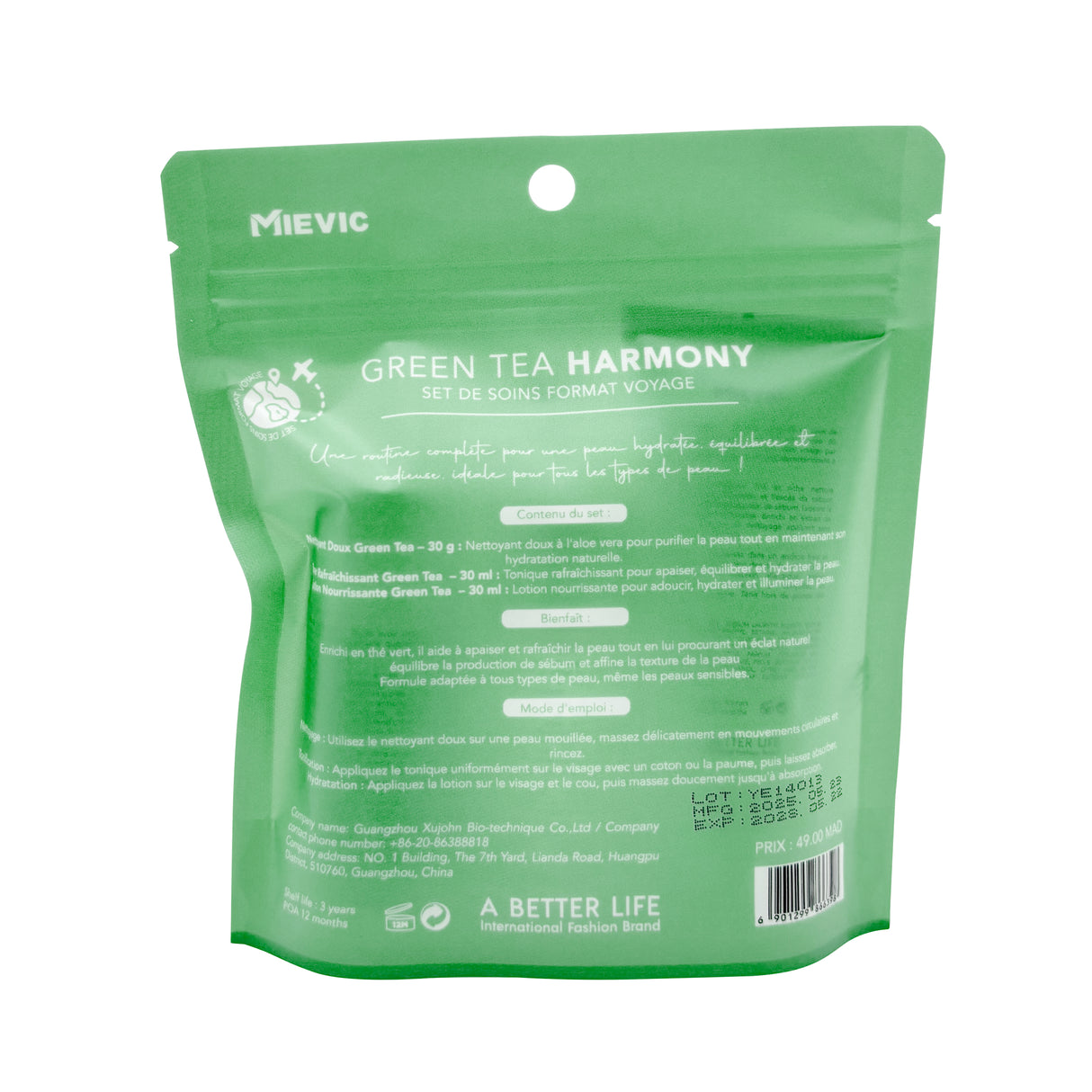 Set Travel Skincare Green Tea Harmony