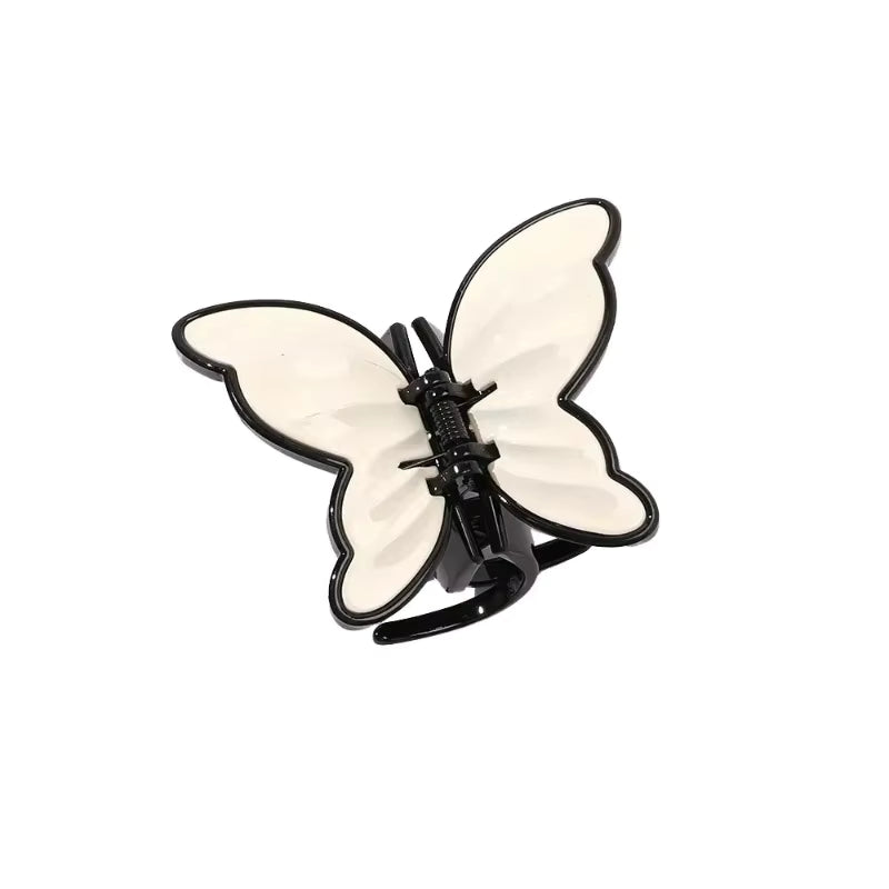 Papillon Cheveux Pince Blanc Noir