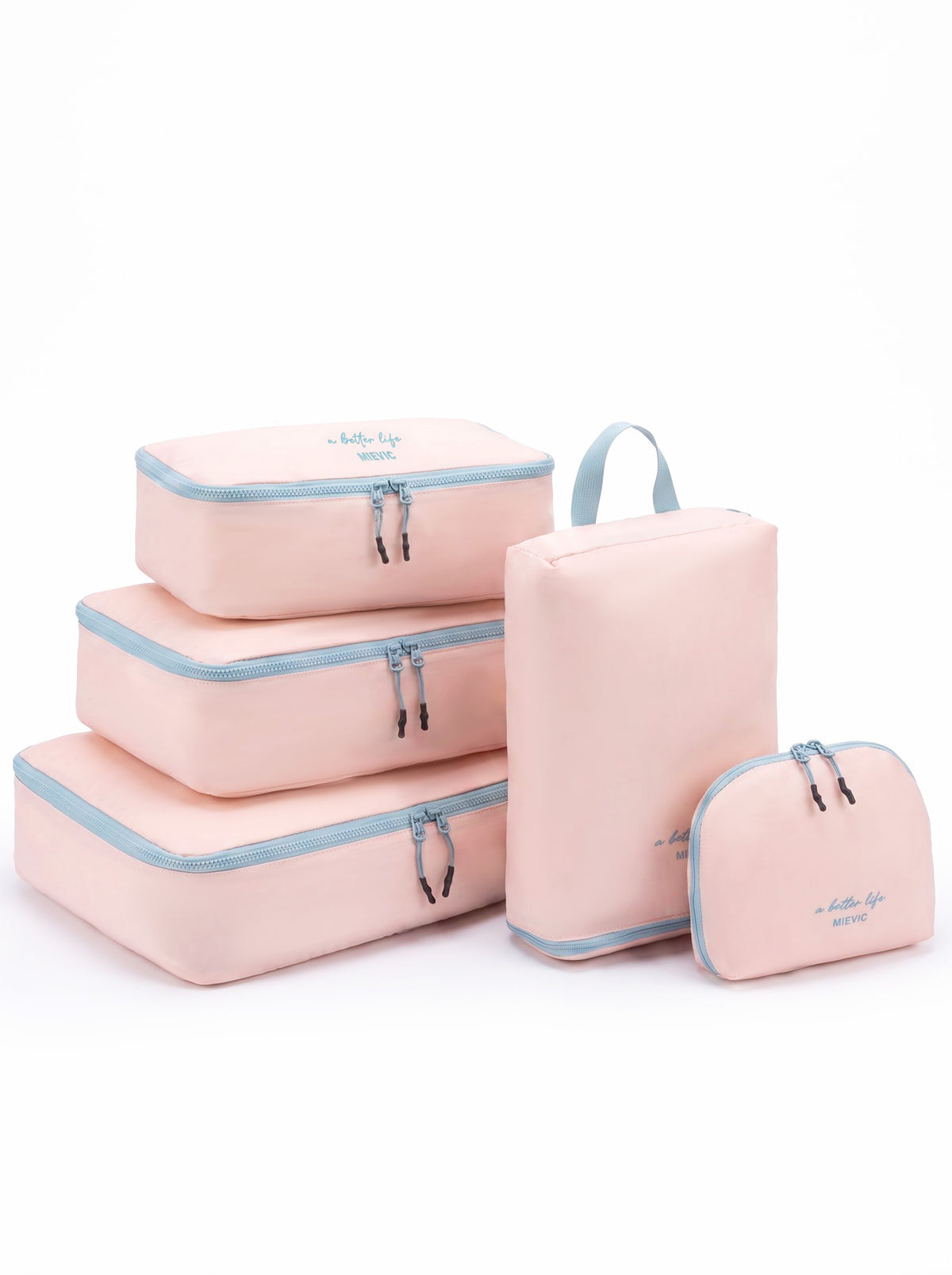 Set 5 Organiseurs de Valise Compression Bleu & Nude