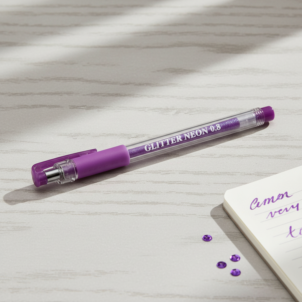 Stylo Gel Glitter Neon Violet