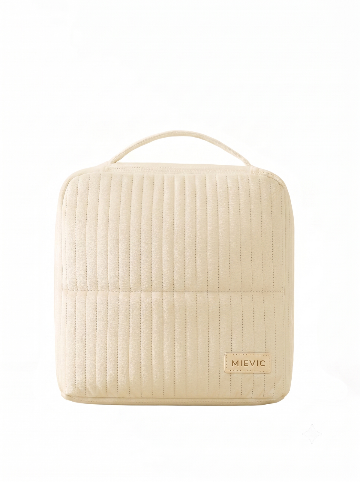 Cream Ribbed Vanity Velvet Cosmetic Bag RH2506w SUM26
