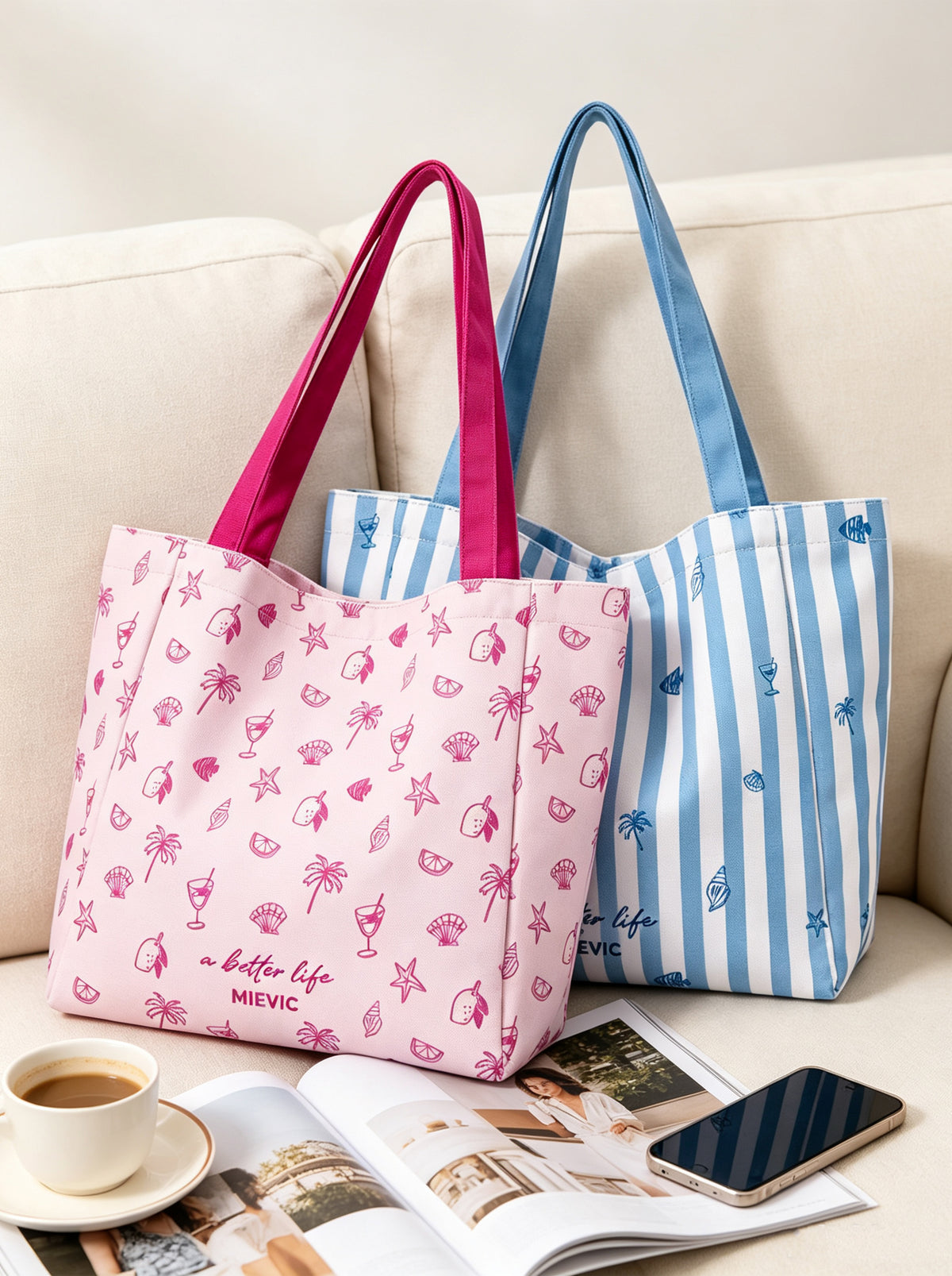 Pink Shell Canvas Tote Bag WM2610 SUM26