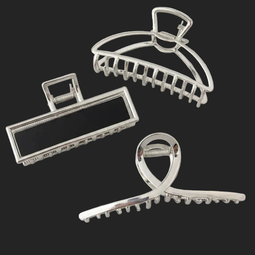 Pince Cheveux Métallique Argent
