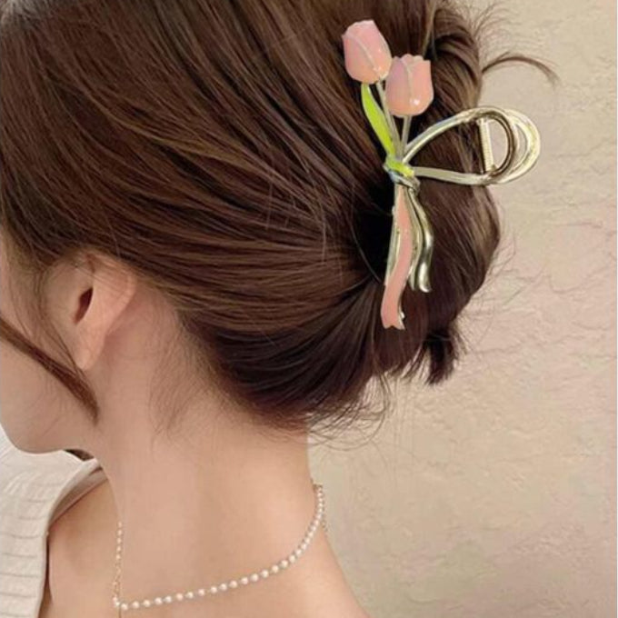 Barrette Cheveux Flower Hair Claw - Doré