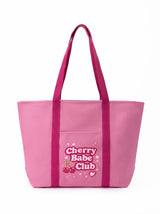 Cherry Babe Club Pink Canvas Tote Bag ALI205 SUM26