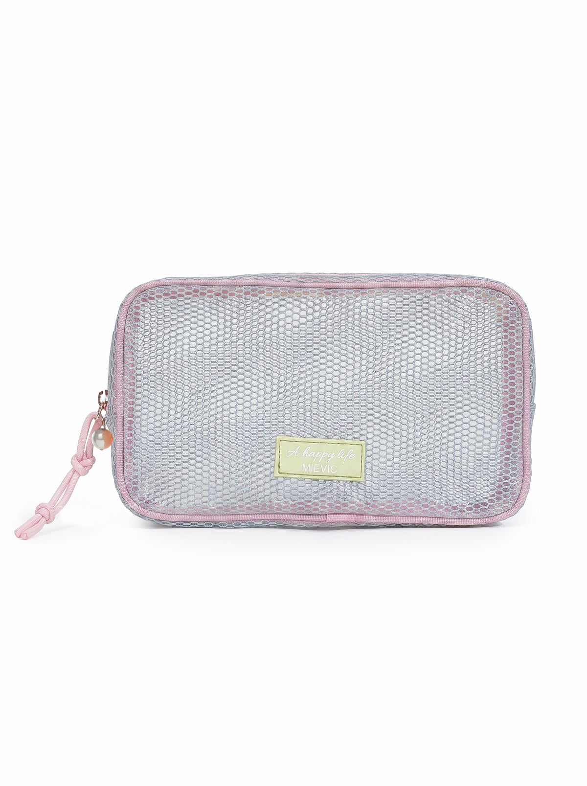 White Mesh Double Zipper Cosmetic Bag WM2612 SUM26