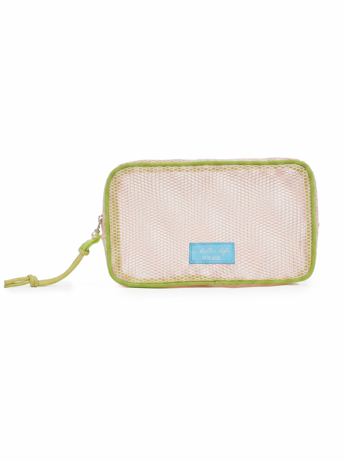 Yellow Pink Mesh Double Zipper Cosmetic Bag WM2612 SUM26