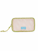 Yellow Pink Mesh Double Zipper Cosmetic Bag WM2612 SUM26