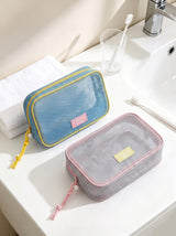 White Mesh Double Zipper Cosmetic Bag WM2612 SUM26