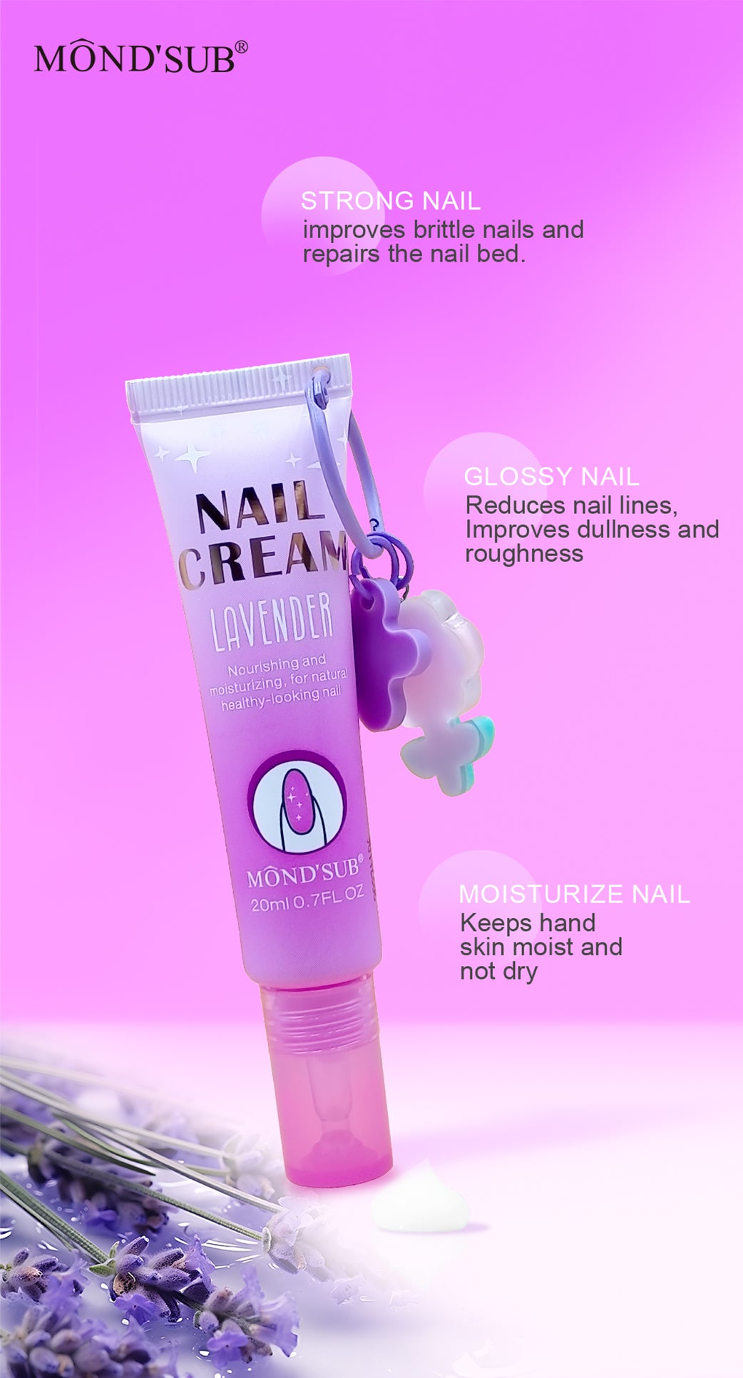 MONDSUB Cerise Blossom Ongle Crème Display De 20ML