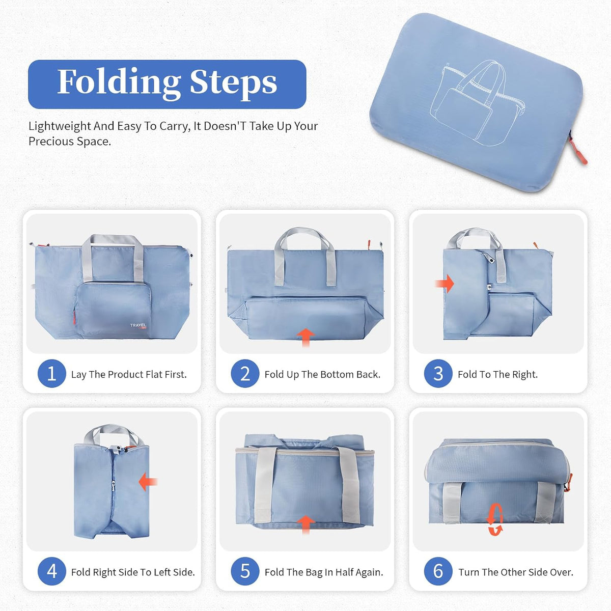 Folding Duffel Foldable Sac Bleu