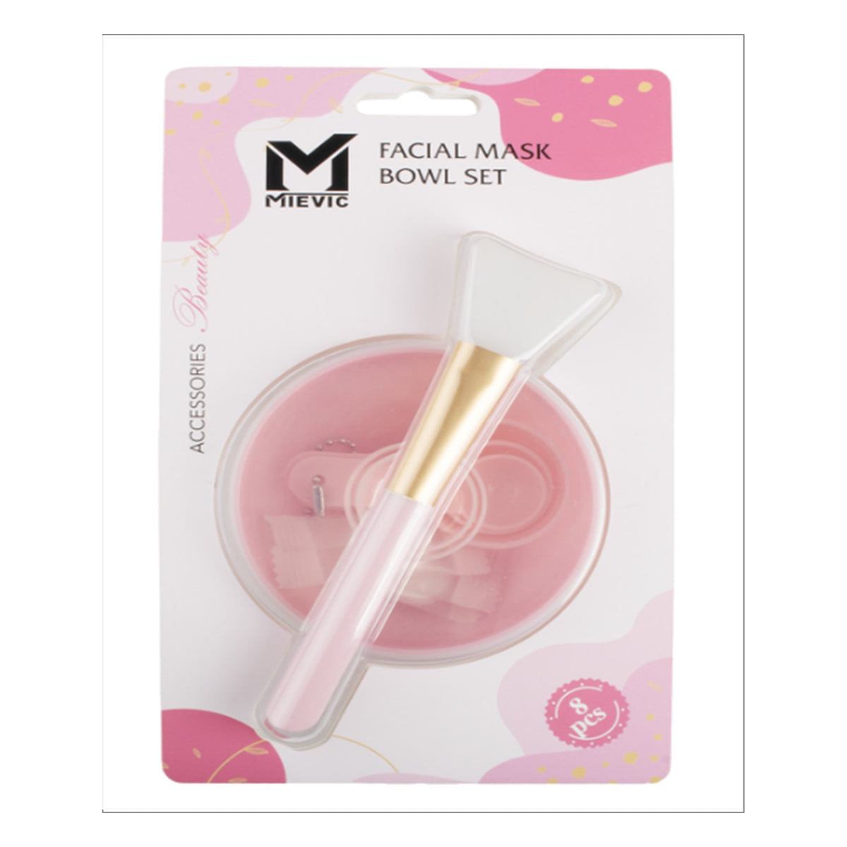 Facial Masque Bowl Set 8PCS Rose