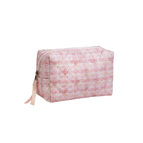quilted make up bag medium pink