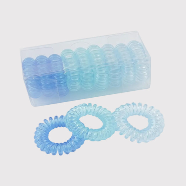 Spiral hair Tie Set Blue