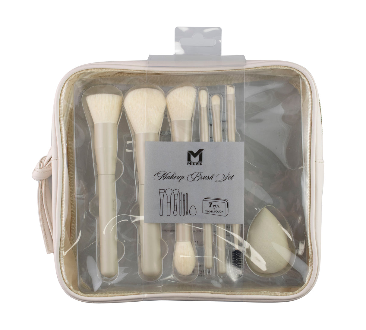 Set de Pinceaux Beauté avec Pochette 7 pcs