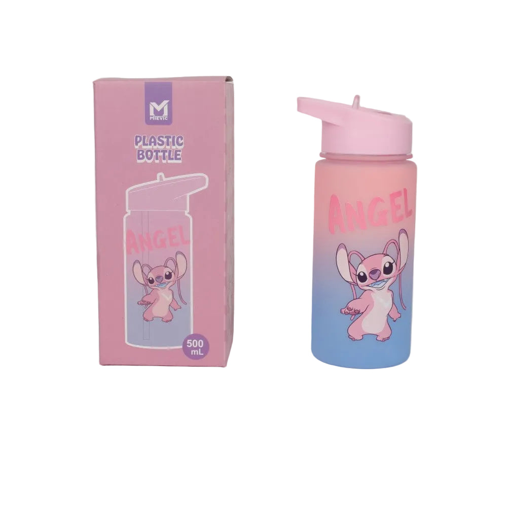 Bouteille Plastique 500mL Stitch - Rose