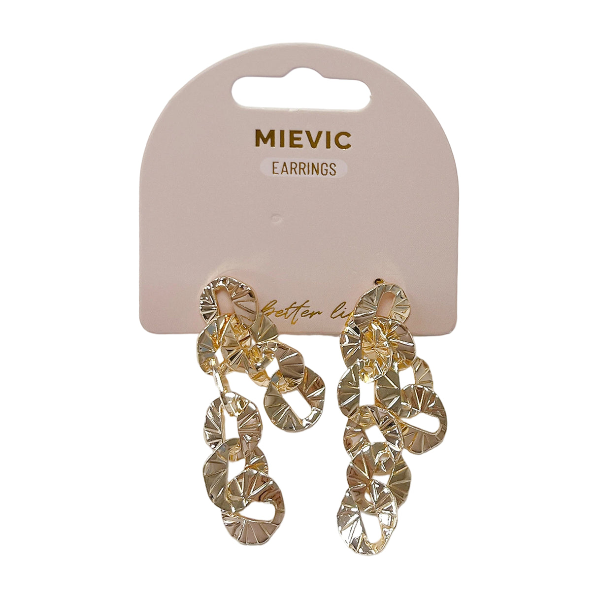Boucles d'Oreilles Textured Drop - Doré