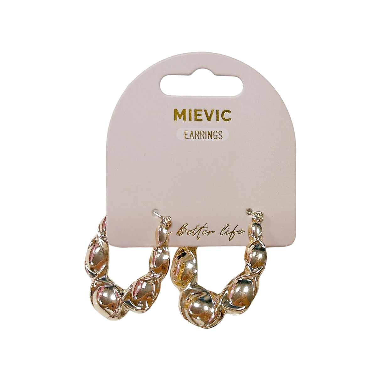 Boucles d'Oreilles Bubble Créoles - Doré