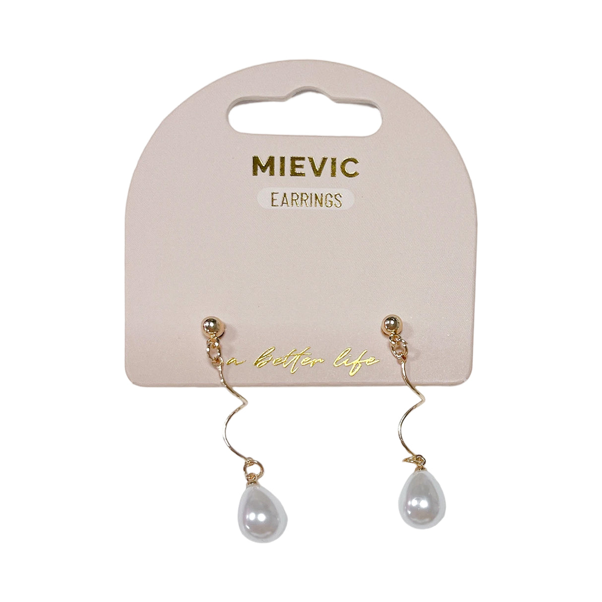 Boucles d'Oreilles Long Teardrop Pearl - Doré