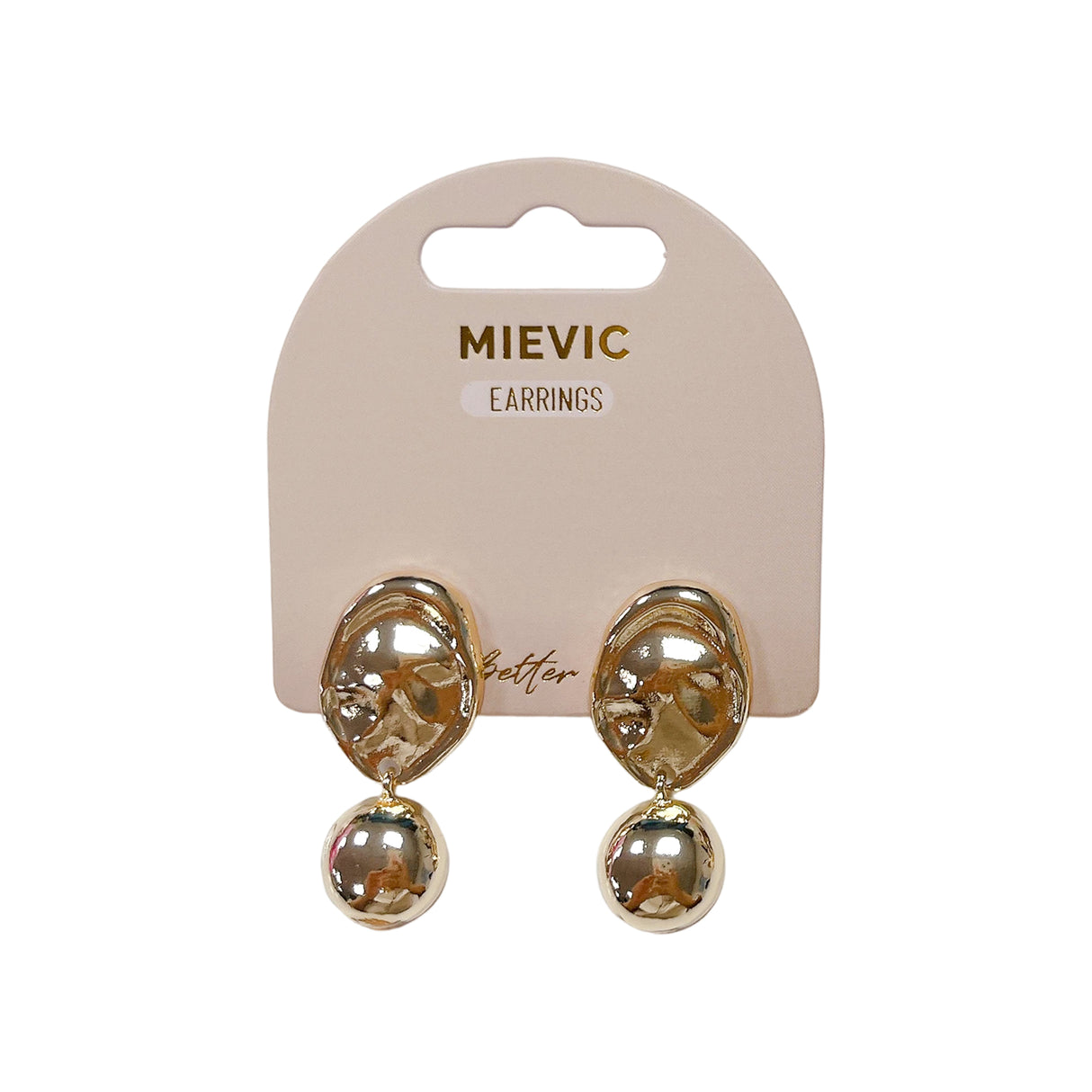 Boucles d'Oreilles Oval Drop Puces - Doré