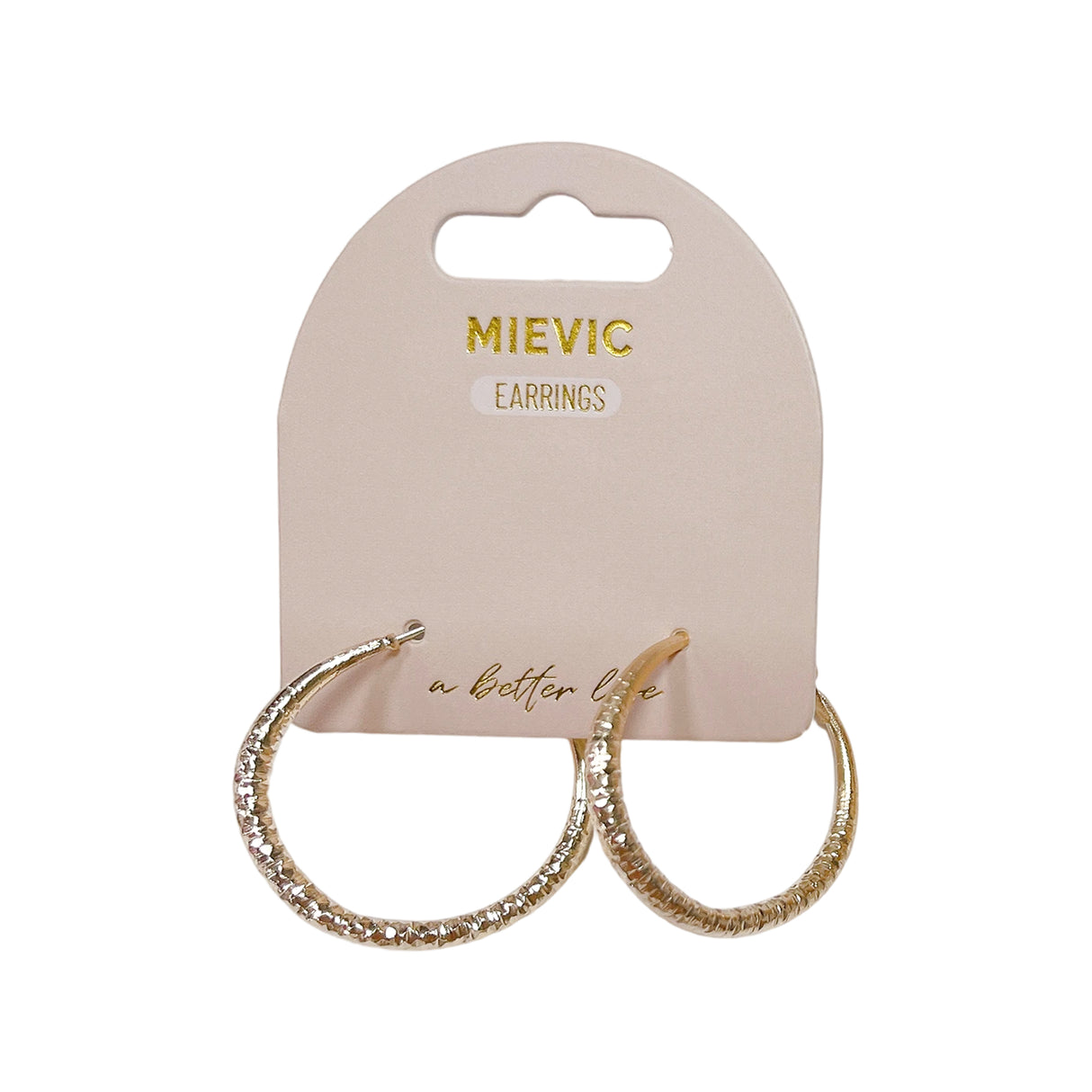 Boucles d'Oreilles Textured Grand Créoles - Doré