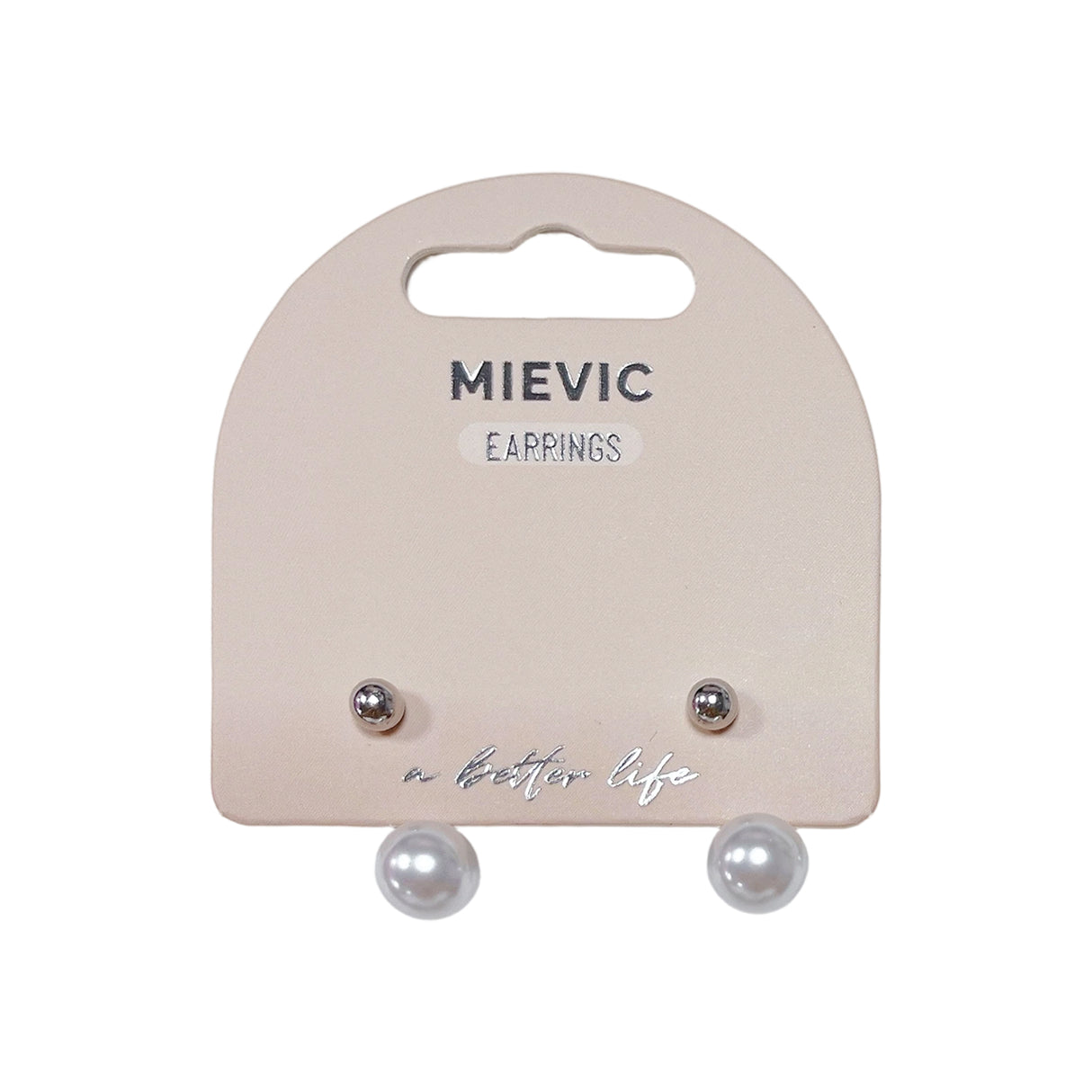 Boucles d'Oreilles Mini Pearl Puces - Argenté