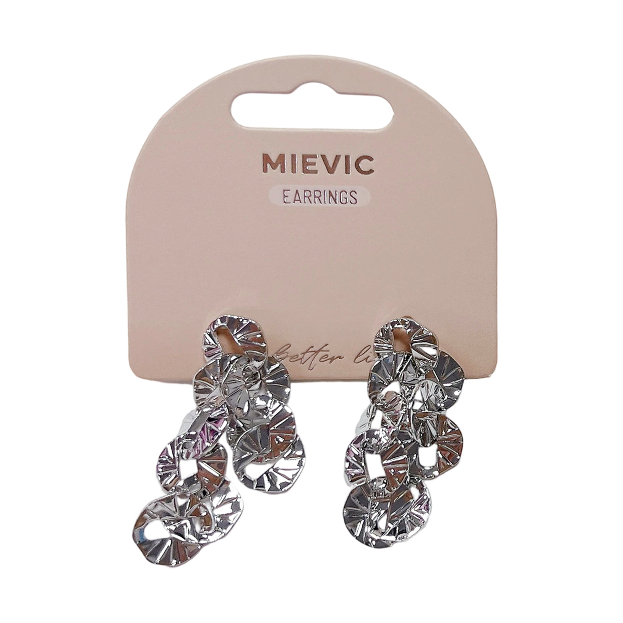 Boucles d'Oreilles Textured Drop - Argenté