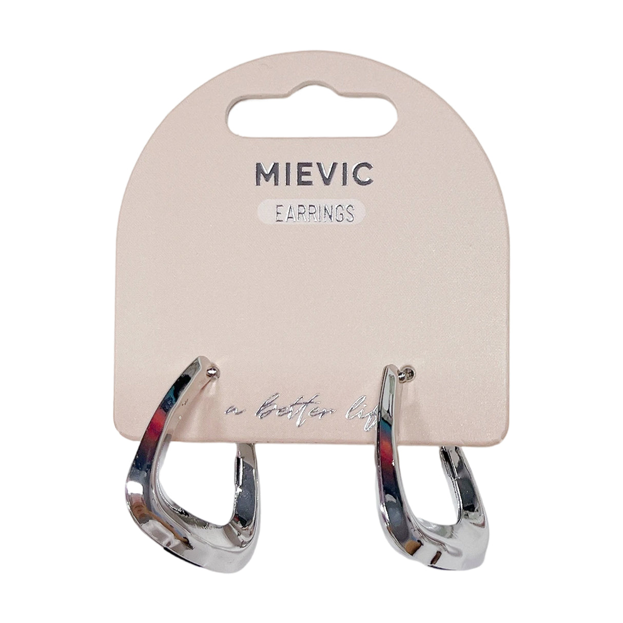 Boucles d'Oreilles Thick Curved Créoles - Argenté
