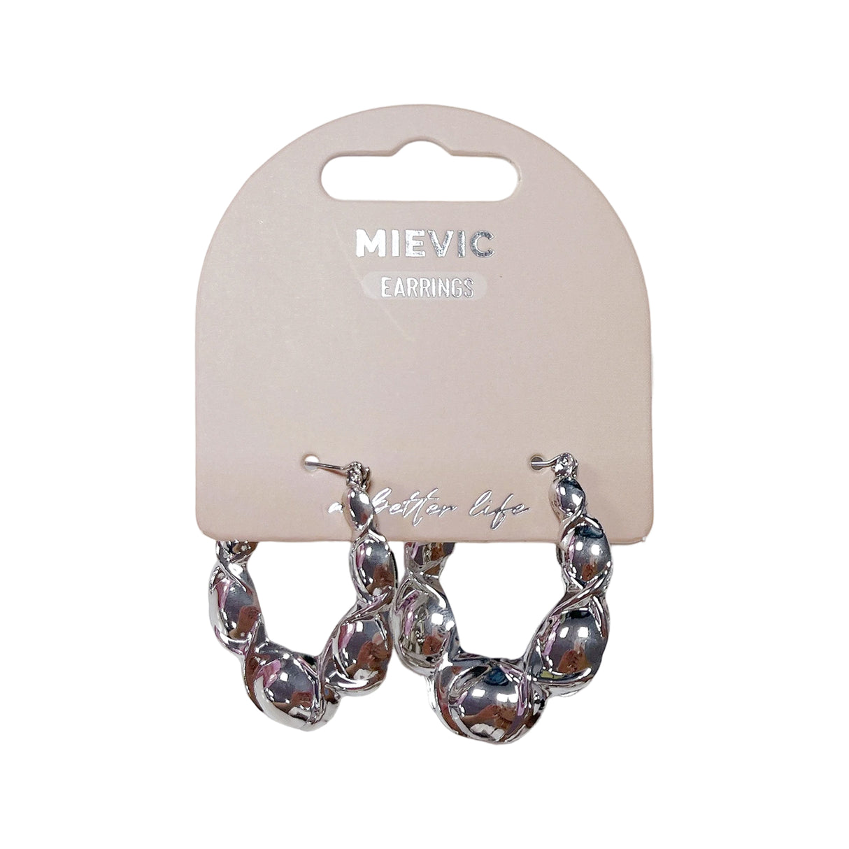 Boucles d'Oreilles Bubble Créoles - Argenté