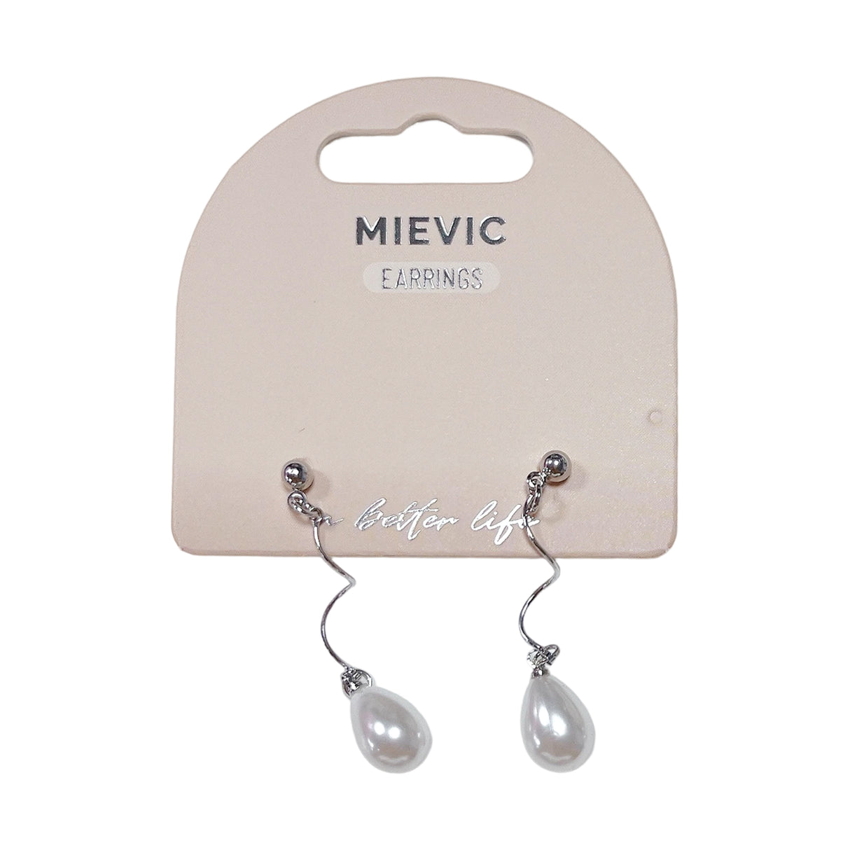 Boucles d'Oreilles Long Teardrop Pearl - Argenté
