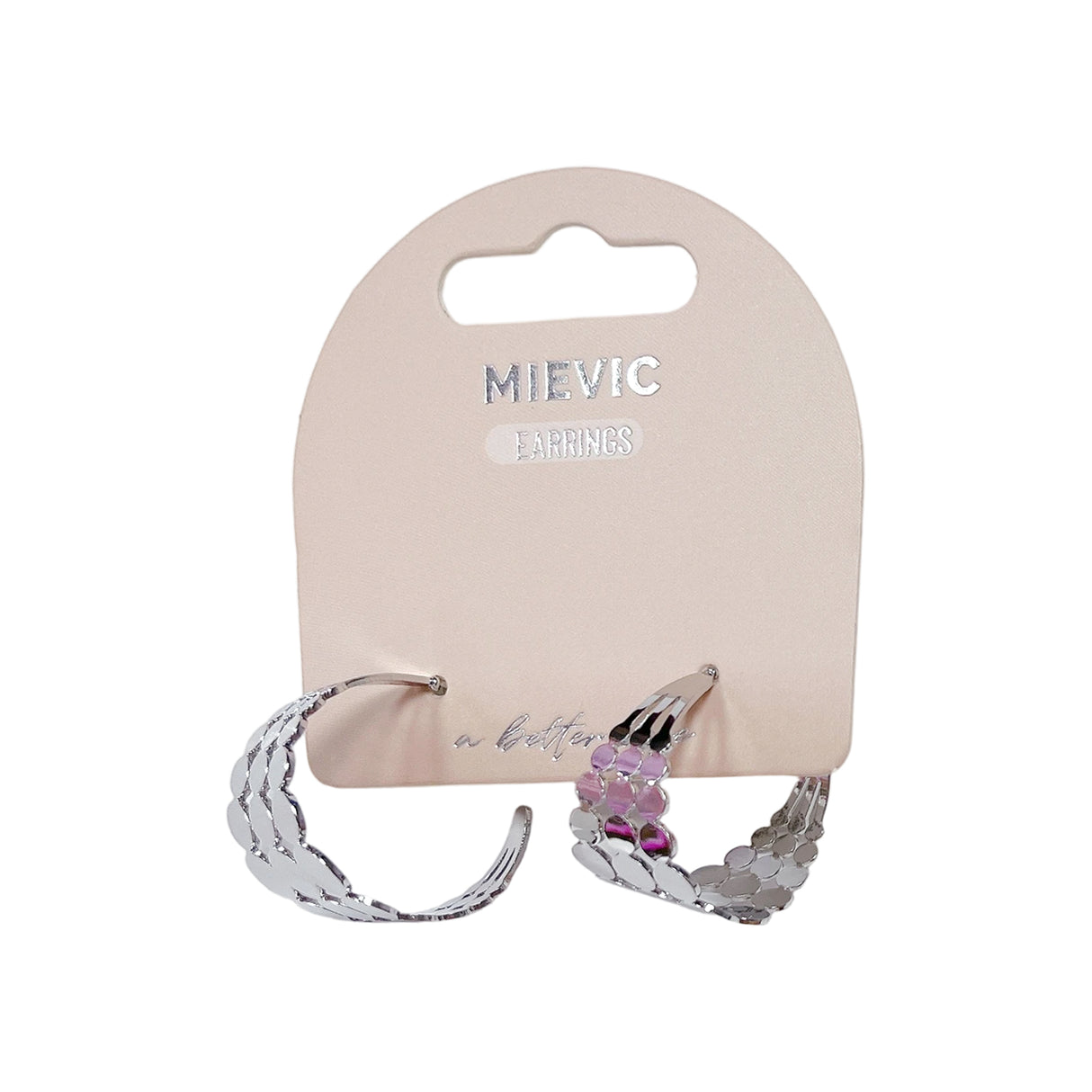 Boucles d'Oreilles Textured Twist Créoles - Argenté