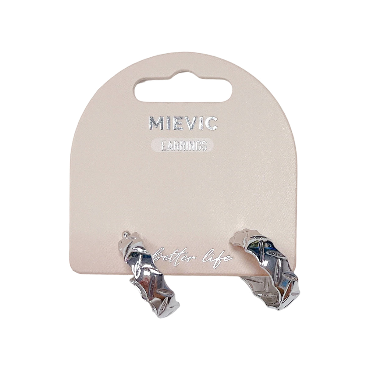 Boucles d'Oreilles Minimal Curved Créoles - Argenté
