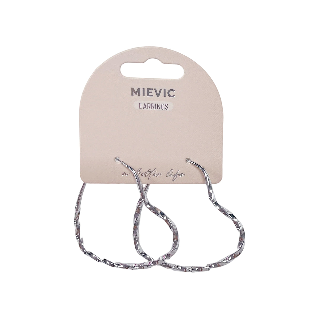 Boucles d'Oreilles Hammered Heart Créoles - Argenté