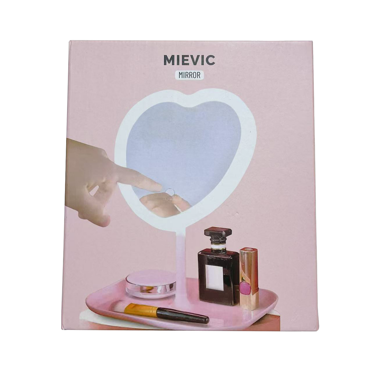 Heart Shape Table Makeup Mirror White