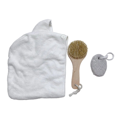 Set Bain 3 pcs (Bonnet + Éponge + Brosse)