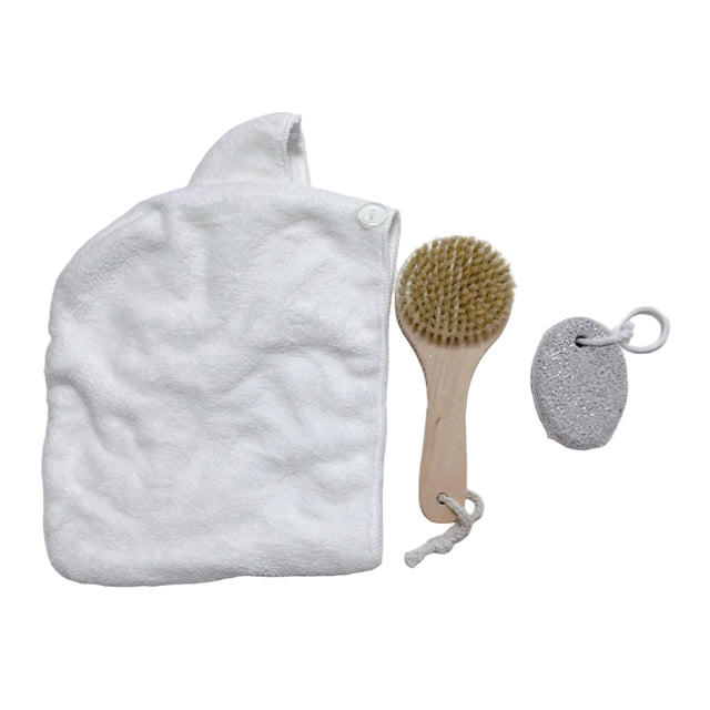 Set Bain 3 pcs (Bonnet + Éponge + Brosse)