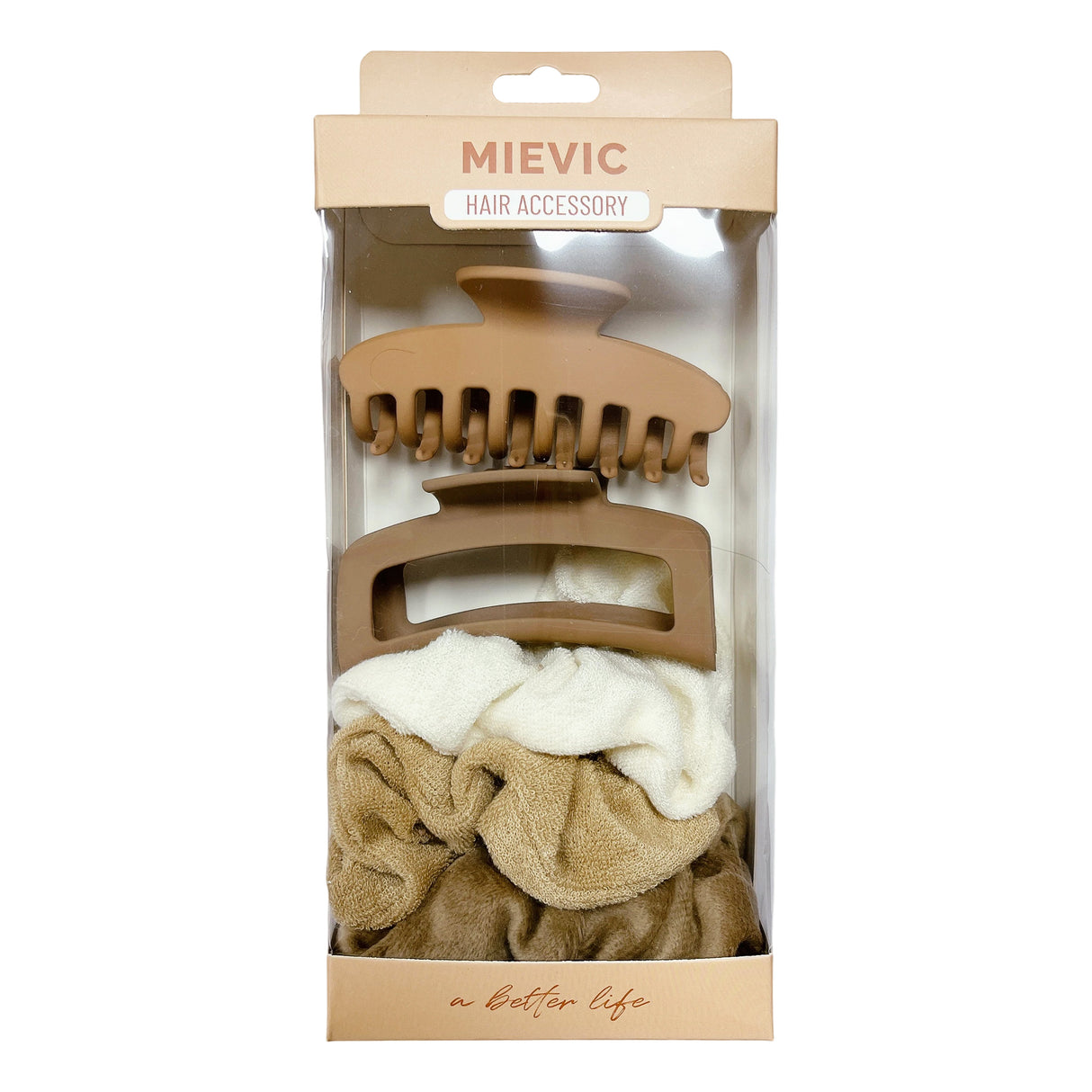 Hair claw with scrunchie Nude Series Brown-#21