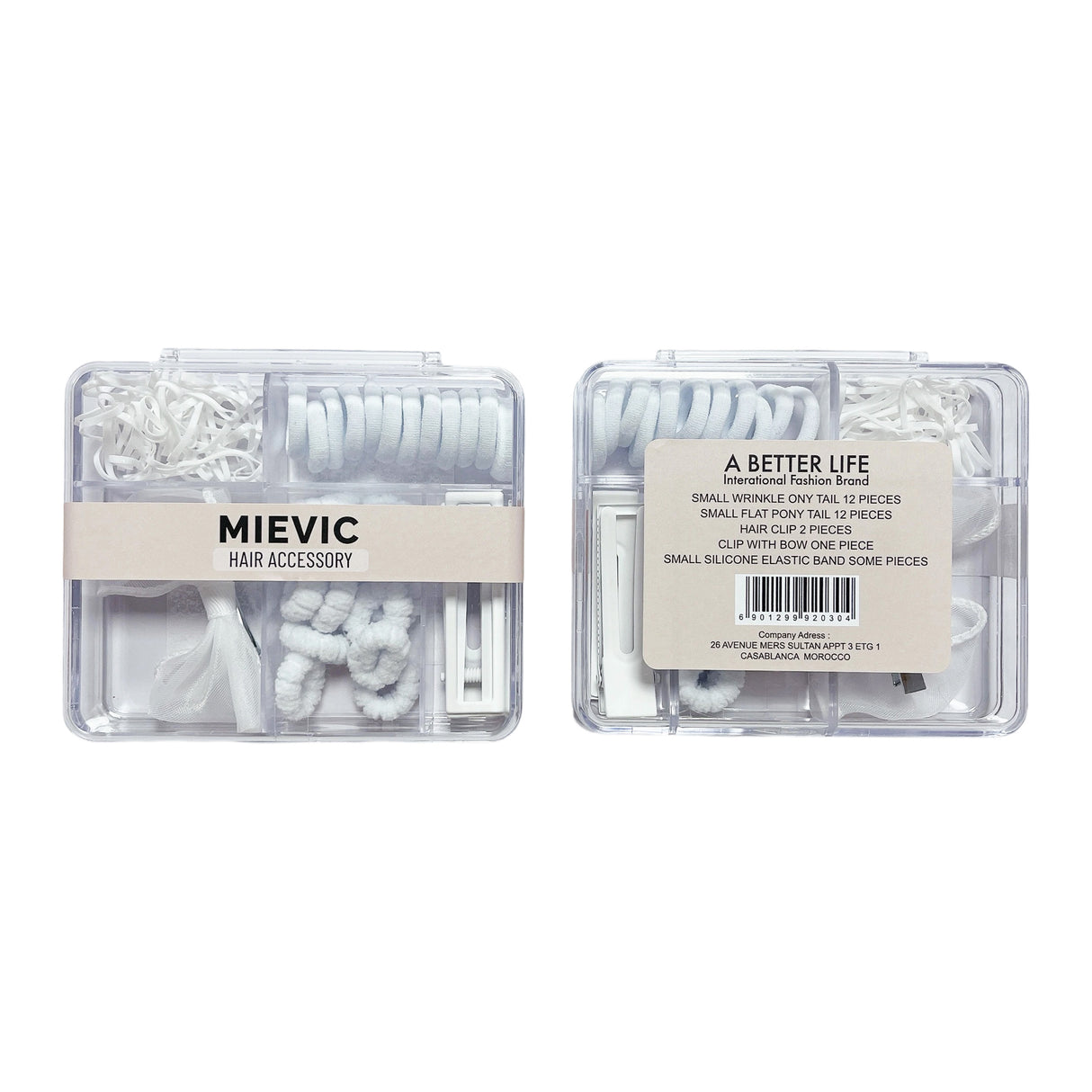 Boîte Accessoires Cheveux Blanche Pastel