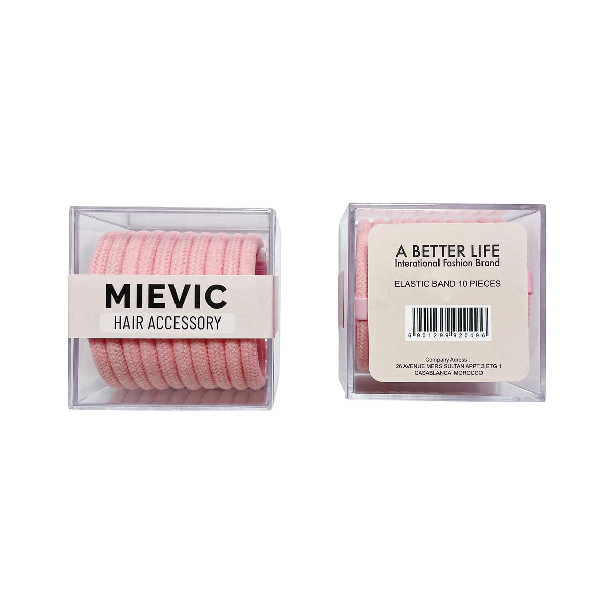 Boîte Élastiques Rose Pastel