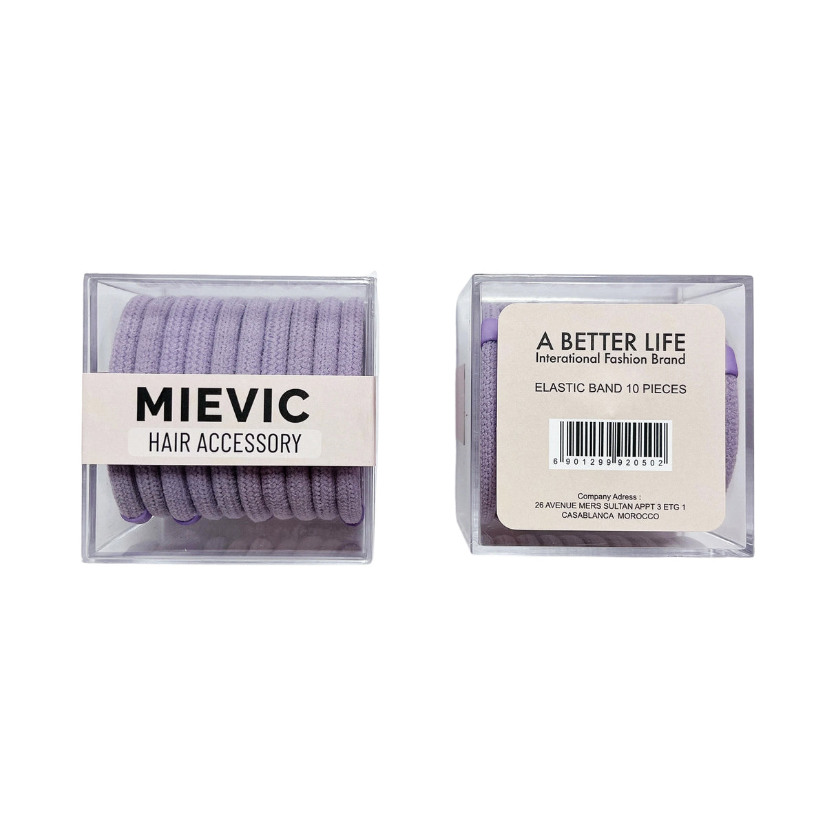 Boîte Élastiques Violet Pastel