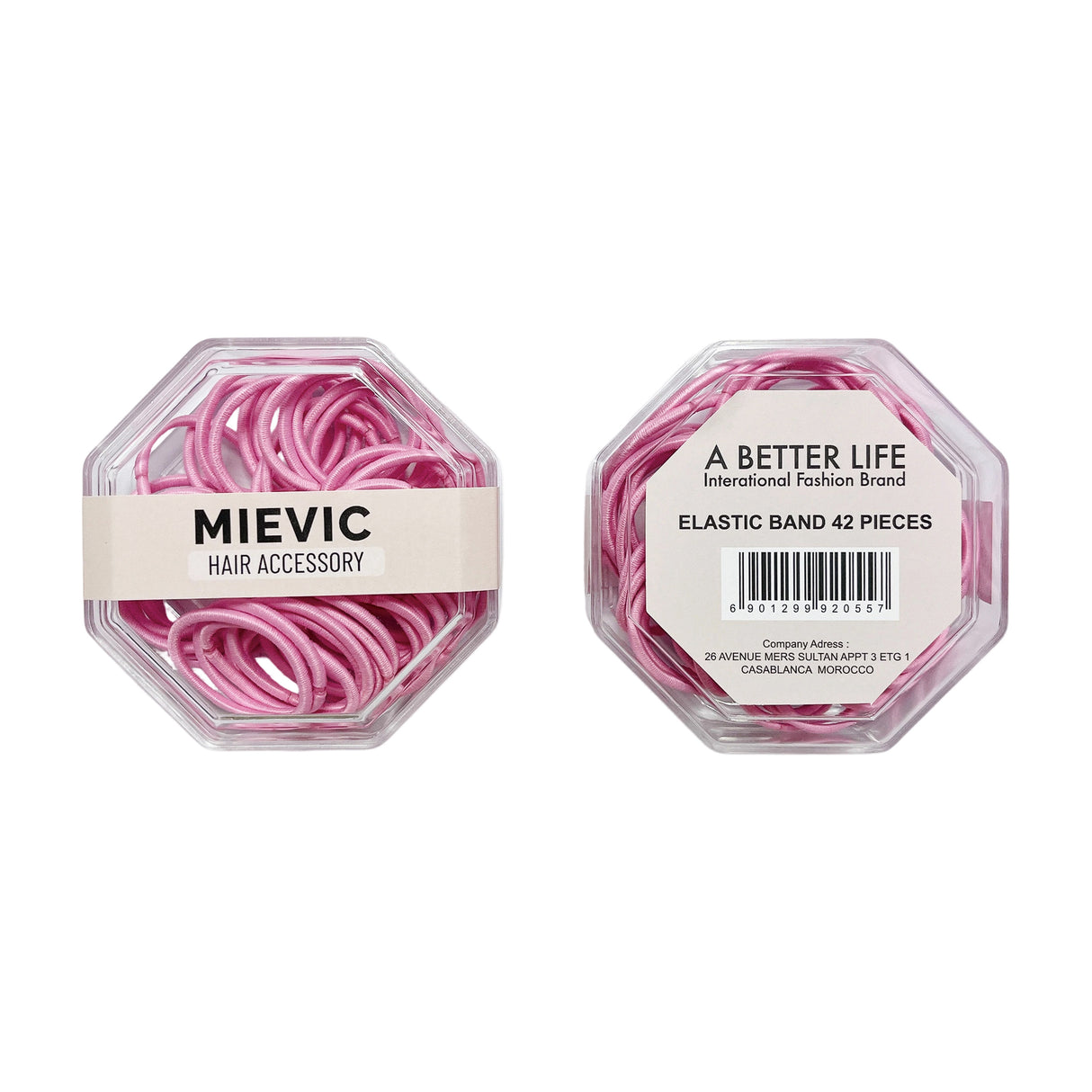 Boîte de Petits Élastiques Rose Pastel