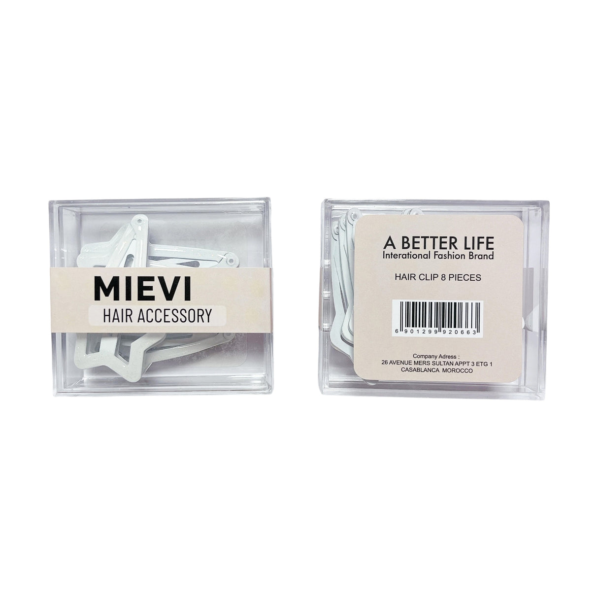 Star Hair clip box white PASTEL SERIES
