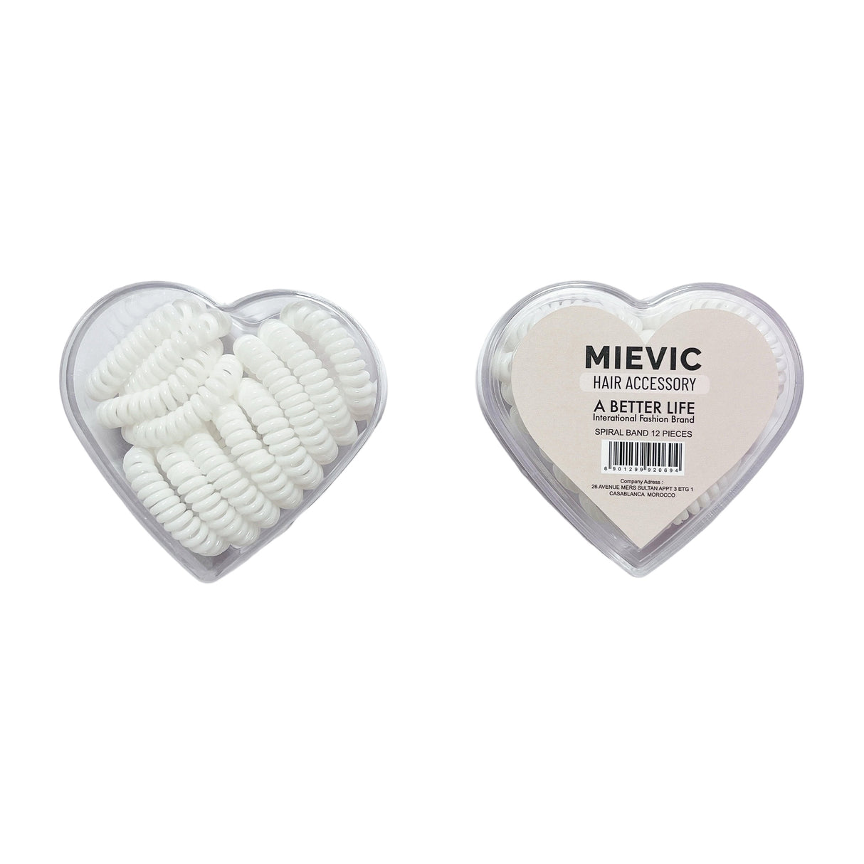 Hair band heart box white PASTEL SERIES